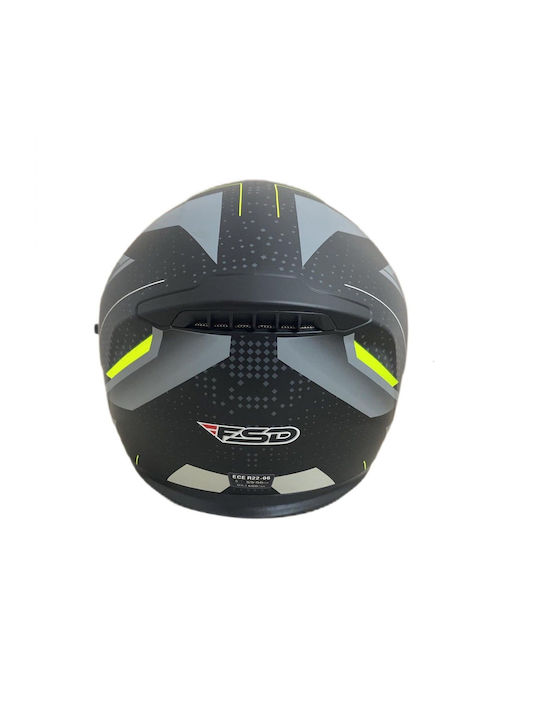 Faseed 917 Grey Mat / Yellow Κράνος Μηχανής Flip-Up με Sunvisor
