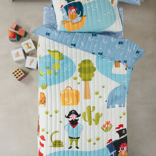 Kentia Barbarosa Multi Kids Pillowcase 52x72cm Ciel- Ecru- Warm Yellow Green Kentia Barbarosa Multi Kids Pillowcase 52x72cm Ciel- Ecru- Warm Yellow Green