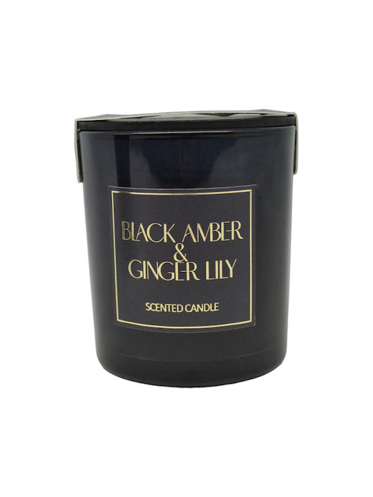 Ankor Lumânare Aromată Amber & Ginger Lily Borcan Negru 7x7.8buc 1buc