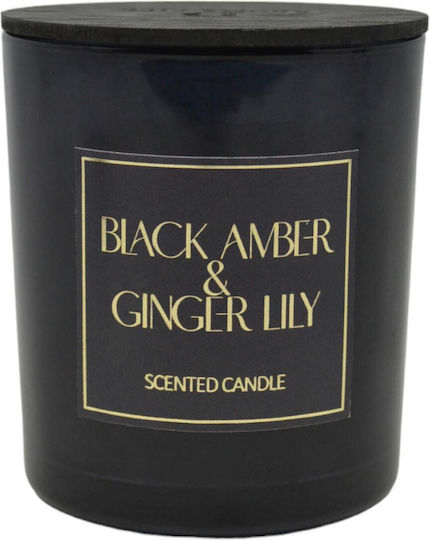 Ankor Aromatic Candle in Jar with Black Amber & Ginger Lily Perfume 7x7.8cm