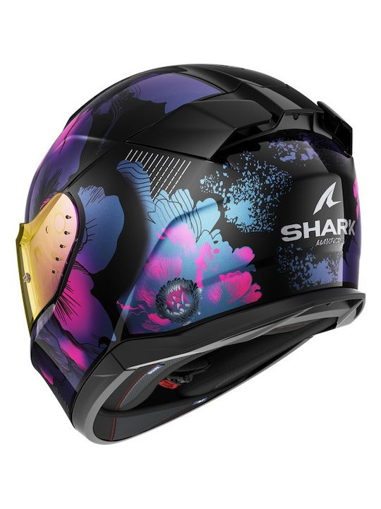 Shark D-skwal 3 Mayfer Black/Purple/Blue Cască de motocicletă Față întreagă ECE 22.06 1540gr