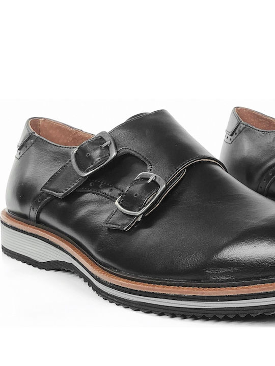 Tsalis Shoes Piele Pantofi casual pentru bărbați Negre