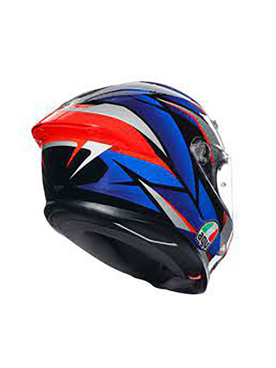 AGV K6 S Black/Blue/Red Cască Moto Față întreagă ECE 22.06 1255gr cu Pinlock