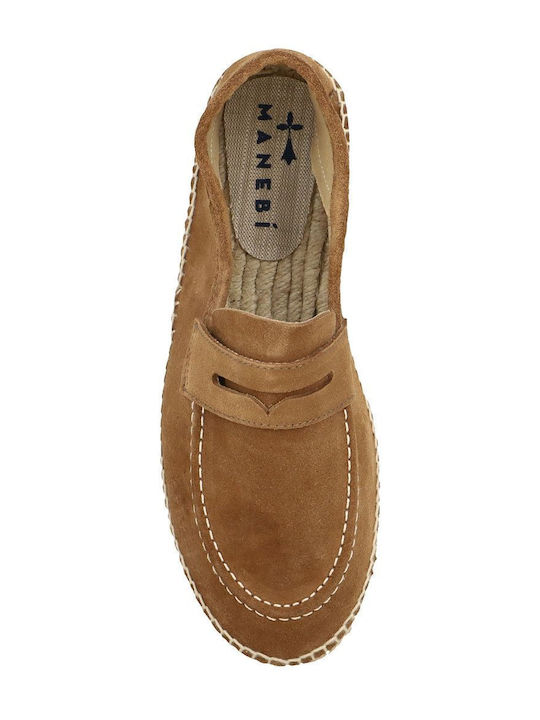 Hamptons Wildleder Damen Espadrilles in Tabac Braun Farbe
