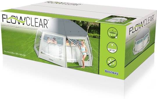 Bestway Pool Transparent Tent with Double Cloth 3 Seasons 600x600x295cm
