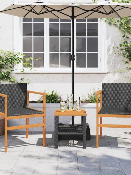 Καρέκλα Εξωτερικού Χώρου Rattan Μαύρο 2τμχ 55x55x78εκ.