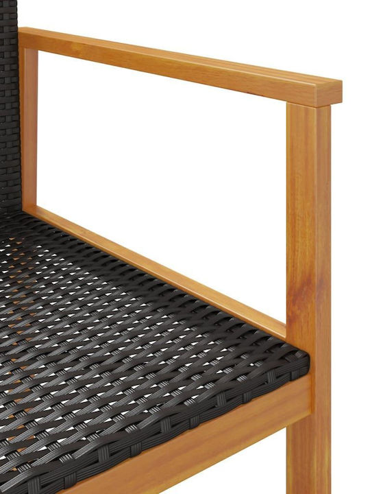 Καρέκλα Εξωτερικού Χώρου Rattan Μαύρο 2τμχ 55x55x78εκ.