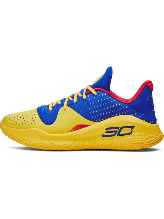 Under Armour Curry 4 Low Flotro Χαμηλά Μπασκετικά Παπούτσια Πολύχρωμα