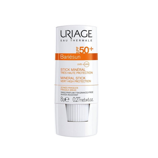 Uriage Bariesun Stick Mineral Non Perfume Mineral Αδιάβροχο Αντηλιακό Stick Προσώπου SPF50 8gr