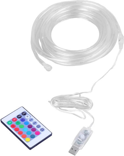 Φωτοσωλήνας 100 Λαμπάκια USB (5V) RGB με Προγράμματα 10m IP65