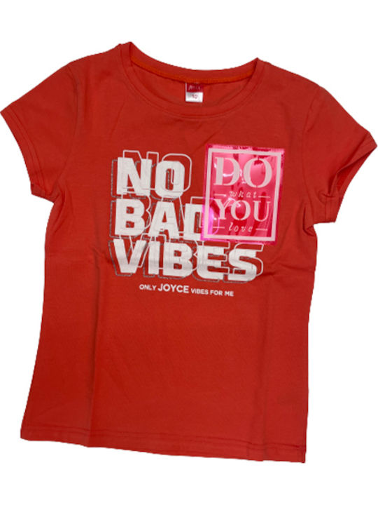 Joyce No Bad Vibes Παιδικό T-shirt Κόκκινο