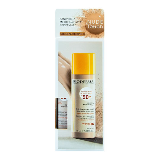 Bioderma Nude Touch Mineral Αντηλιακή Κρέμα Προσώπου SPF50 με Χρώμα Golden 40ml