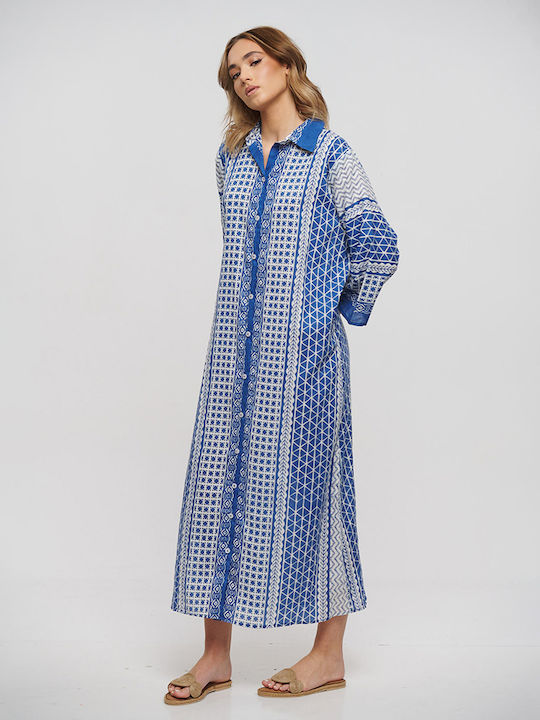 Ble Resort Collection Damen Maxi Kaftan Strand Blue