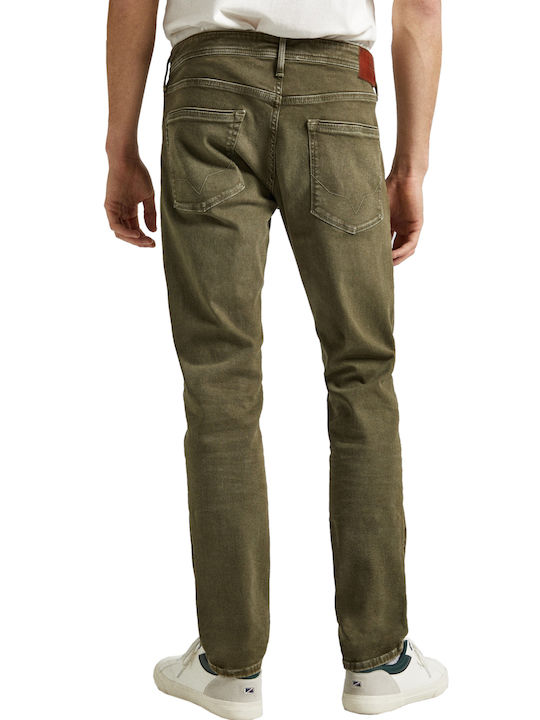 Pepe Jeans Pantaloni de blugi pentru bărbați într-o linie conică Verde
