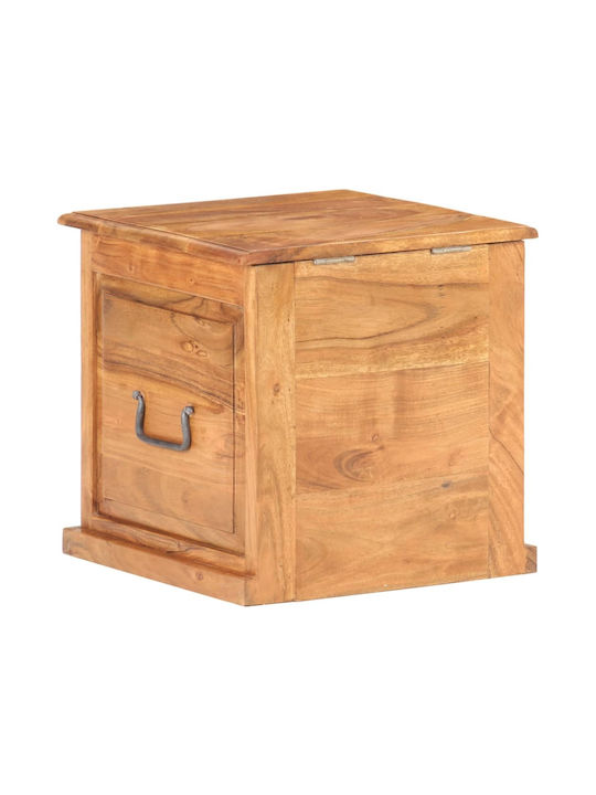 vidaXL Massif Wooden Decorative Trunk Brown 40x40x40cm
