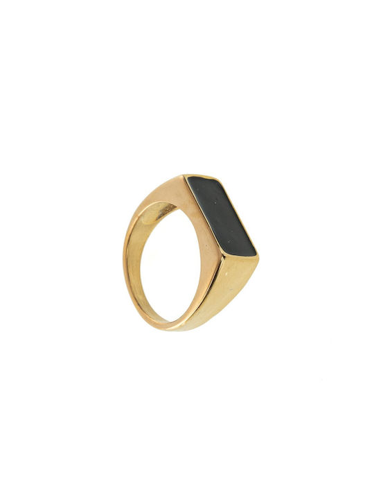 FantazyStores Herren Ring aus Stahl Vergoldet