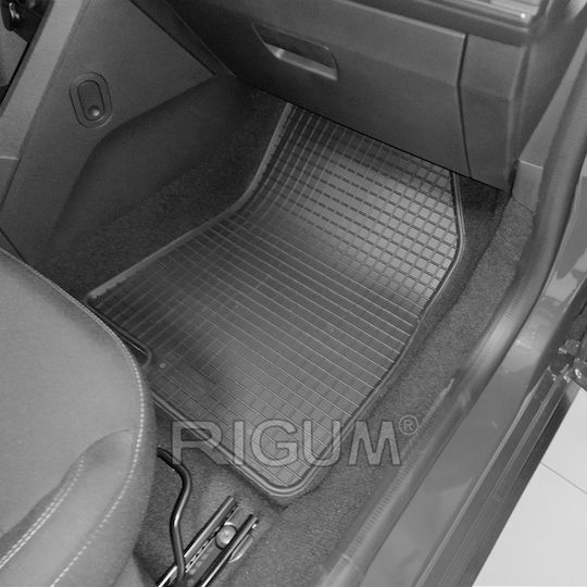Rigum Set of Front and Rear Mats 4pcs Tray Type for Dacia Jogger 2022+ Black