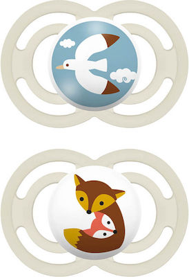 Mam Orthodontic Pacifiers Silicone Gull-Fox Cream for 6-16 months 2pcs