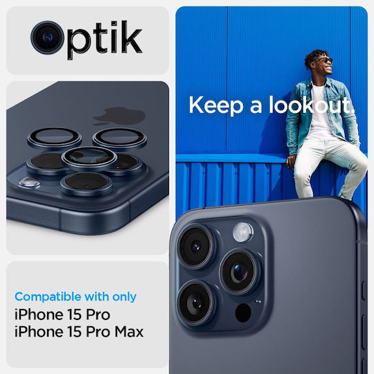 Spigen Optik Tr Ez Fit 2 Pack Протекция на камера Закалено стъкло iPhone 15 Pro 15 Pro Max