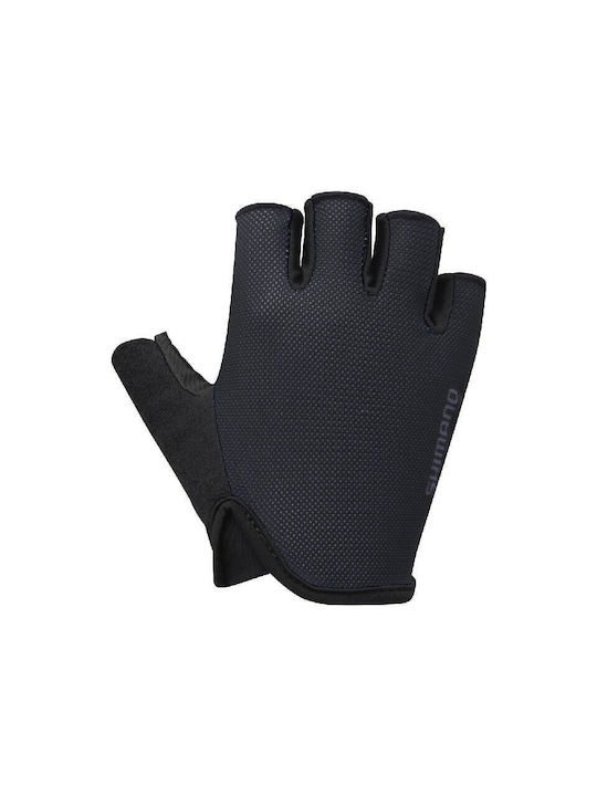 Shimano Explorer Halber Finger Männliche Fahrradhandschuhe Schwarz