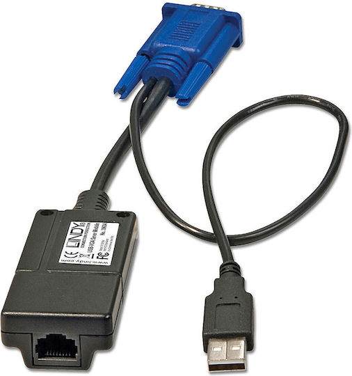 Αντάπτορας Usb Vga Lindy 39634 Μαύρο Μπλε