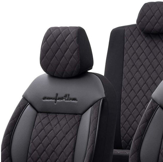 Set Autositzbezüge 11Stück Leder Otom Comfortline Vip Schwarz