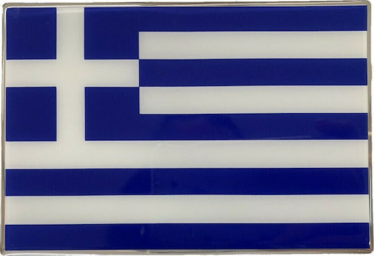 Race Axion Car Flag Stickers with Enamel Coating Greek 10 x 6.8cm in Blue Color 1pcs