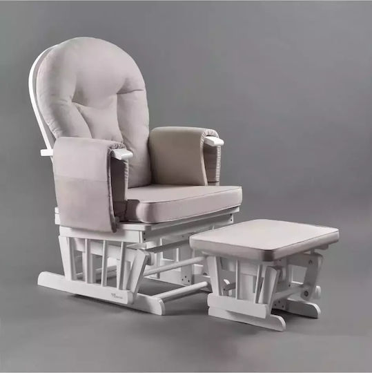 Baby Adventure Πολυθρόνα Θηλασμού με Υποπόδιο Λευκή / Γκρι
