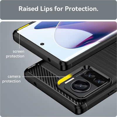 Techsuit Carbon Back Cover Σιλικόνης Μαύρο (Motorola Edge 30 Ultra)