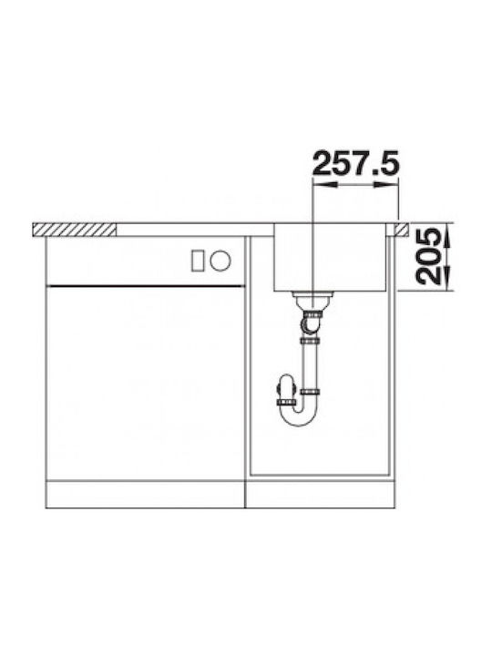 Blanco Lemis 45 S-IF 523030 Drop-In Sink Inox Brushed W86xD50cm Gray