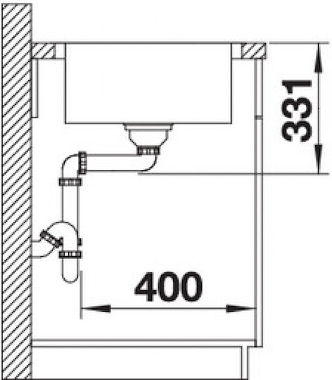 Blanco Lemis 45 S-IF Ένθετος Νεροχύτης Inox Brushed Μ86xΠ50cm Γκρι