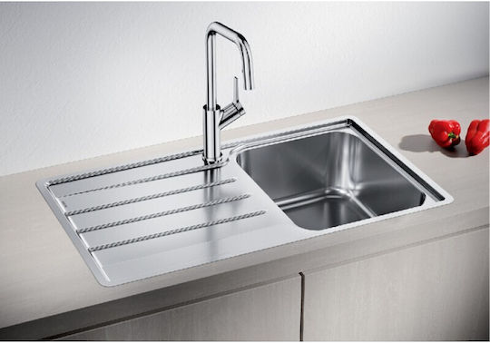 Blanco Lemis 45 S-IF Ένθετος Νεροχύτης Inox Brushed Μ86xΠ50cm Γκρι