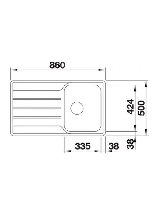 Blanco Lemis 45 S-IF 523030 Drop-In Sink Inox Brushed W86xD50cm Gray