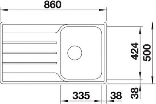 Blanco Lemis 45 S-IF Ένθετος Νεροχύτης Inox Brushed Μ86xΠ50cm Γκρι