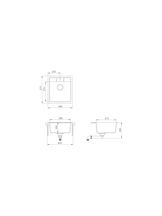 Helika Nova SN100-710 Drop-In Мивка от Синтетичен Гранит Ш46xД51.5см Бял