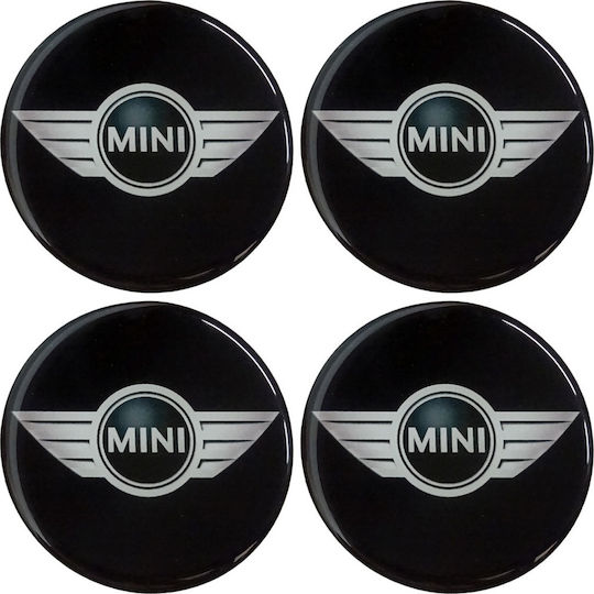 Race Axion Adhesive Badges with Enamel Coating 5cm for Car Rims in Black Colour 4pcs