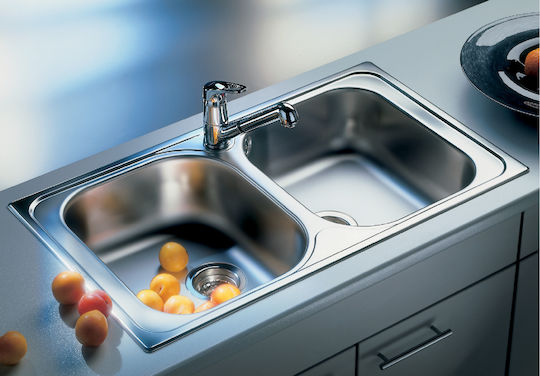 Blanco Типо 8 Drop-In Кухненски Мивка Inox Дължина 86xШирина 50см Сребрист