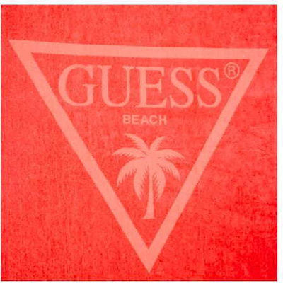 Guess Beach Towel Velour Triangle Beach Towel 180x100 Cm E4gz03sg00l Fluo Coral