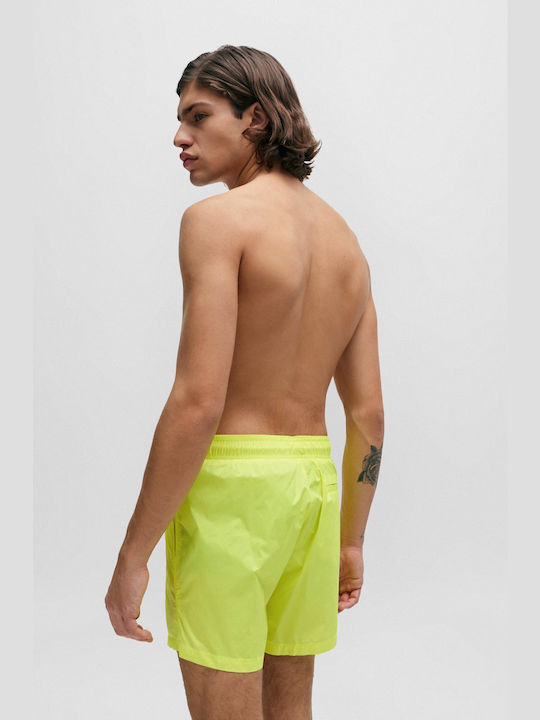 Hugo Boss Herren Badehose Gelb Drucken