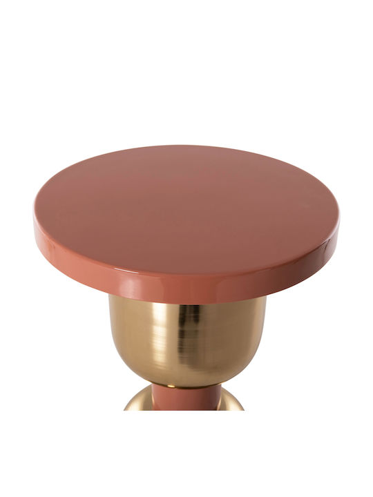 Masă Laterală Rotundă Metalică Roz H60,5xL40xl40 cm