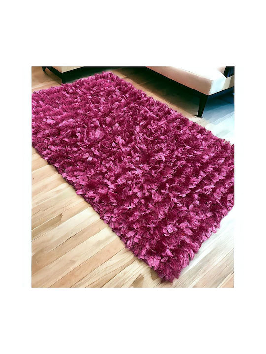 Linea Home Ribbon Rug Rectangular Shaggy Fuchsia