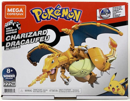 Mega Bloks Building Blocks Charizard Construction Toys for 8+ Years 222 Pieces