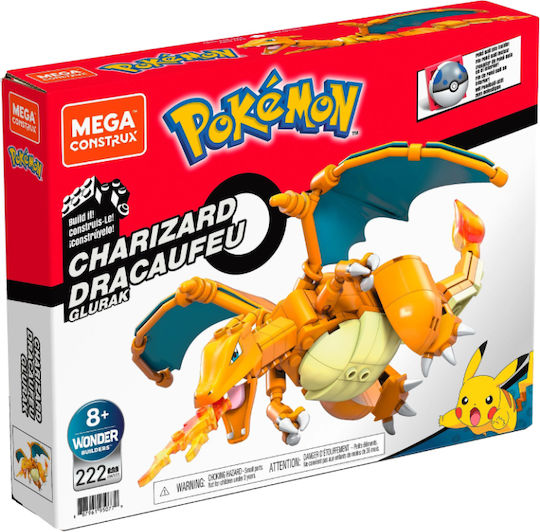 Mega Bloks Building Blocks Charizard Construction Toys for 8+ Years 222 Pieces