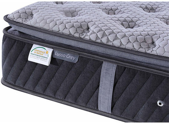 Cosmostrom Lusso Grey Queen Ergonomic Mattress 160x210x30cm with Independent Springs