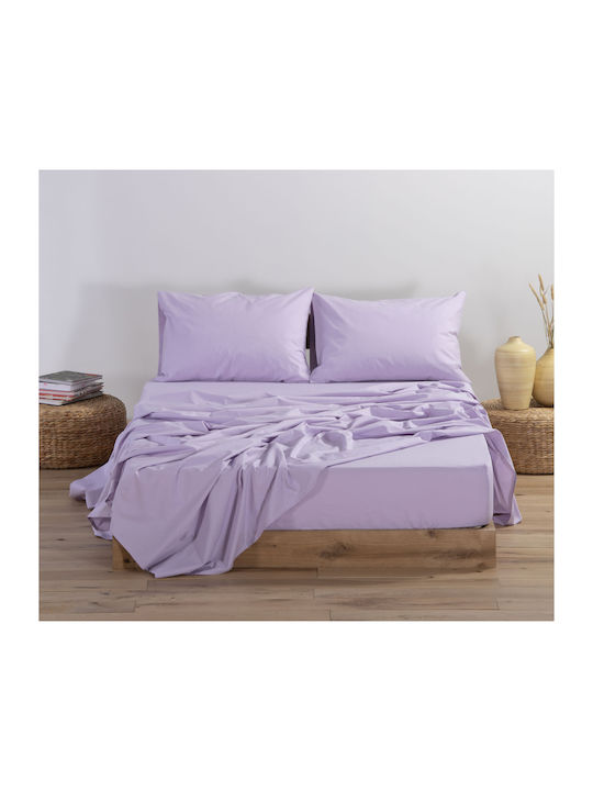 Nef-Nef Σεντόνι Ημίδιπλο με Λάστιχο 120x200x30εκ. Basic 1159 Lavender