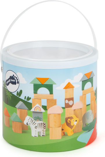Small Foot Wooden Building Blocks Set in Bucket for 1+ Years 50 Pieces
