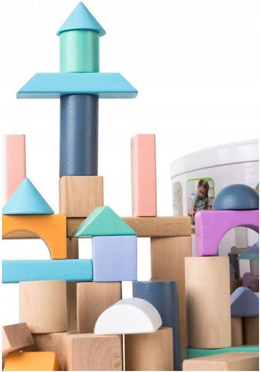 Ecotoys Bauklötze Set Hölzernes für 1.5+ Jahre 100 Stück