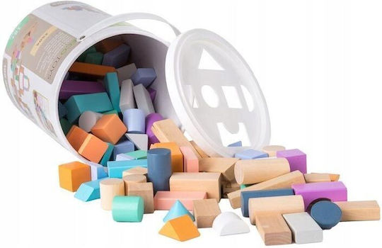 Ecotoys Bauklötze Set Hölzernes für 1.5+ Jahre 100 Stück