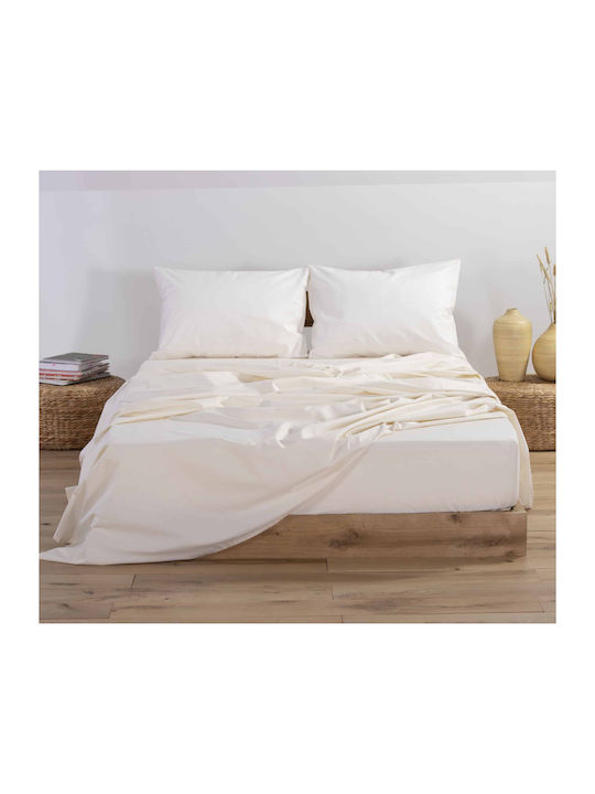 Nef-Nef Homeware Σεντόνι Μονό 170x270εκ. Basic Cream