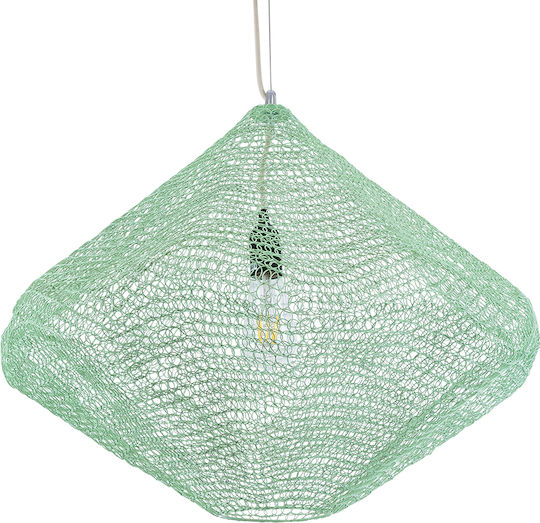 GloboStar Kentucky Ceiling Light Green Grid with E27 Socket 60x50x50cm